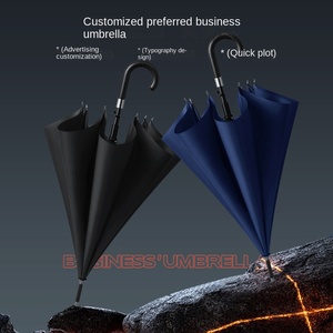 23 Inch Leather Handle Dual-Use Straight Umbrella Customized Advertising Golf Umbrella LOGO Print for Men Women's Business Rainy