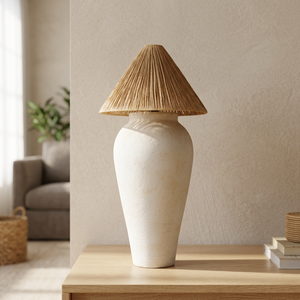 Lámpara de pie Home Basket Yohana Clay HB-ABSCRM - Product Image 2