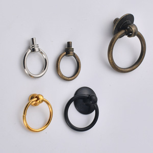 Furniture Handle Ring Zinc Alloy <b>Drawer</b> Pull Traditional Style Durable Cabinet Door <b>Knob</b> Single Hole Mounting - Product Image 4