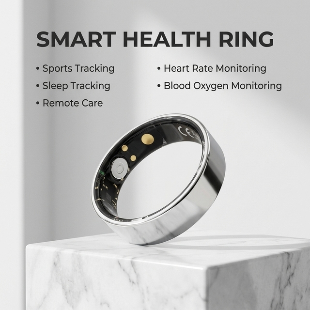 OEM ODM SDK Smart Ring Health Monitor Sport Recorder Tracker for Women & Men 5 ATM Waterproof AI Ring with App Android and IOS