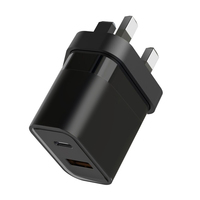 Nouveau produit 2026, prise UKCA EN62368, chargeur rapide pour téléphone portable GaN PD 30W à double port 1A 1C QC3.0 Type-C, haute vitesse