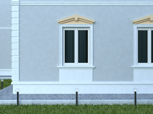 Corniche de fenêtre de style campagnard, fronton en <span class=keywords><strong>mousse</strong></span> EPS, détails floraux et rubans délicats, garniture extérieure autocollante pour cottages - Product Image 2