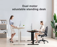 Bureau debout électrique moderne de luxe à double moteur, cadre à 4 pieds, mémoire USB, capacité de charge 100 kg, ergonomique, durable, mobilier de bureau