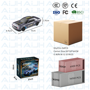 AiJH velocidad Variable Mini RC Drift Car <span class=keywords><strong>coche</strong></span> de Control remoto proporcional completo con faro debajo de la carrocería luz 1:43 Rc <span class=keywords><strong>coche</strong></span> de carreras - Product Image 6