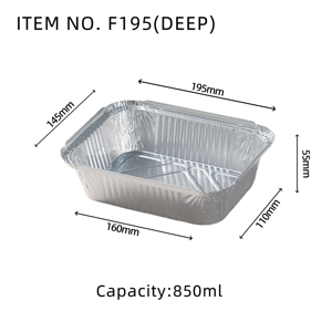 <span class=keywords><strong>Barquette</strong></span> jetable en aluminium de 850 ml de qualité alimentaire avec couvercle pour <span class=keywords><strong>barbecue</strong></span>, stockage alimentaire, vente en gros, plateau en aluminium à emporter - Product Image 5
