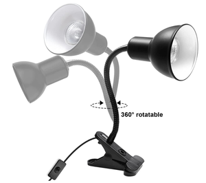 Lámpara de calor para reptiles, foco de calor con abrazadera y cuello giratorio 360 para <span class=keywords><strong>Lizar</strong></span>, 25W E27 UVA + UVB - Product Image 3