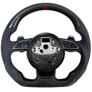 Volant de voiture en fibre de carbone personnalisé en usine pour <span class=keywords><strong>Audi</strong></span> A3 A4 A5 A6L A8 Q3 <span class=keywords><strong>Q4</strong></span> Q5 Q5 Q7 Q8 TT B9 Accessoires de voiture en daim - Product Image 1