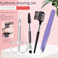 Rasoir à sourcils en acier inoxydable, brosse de maquillage pour sourcils, ciseaux de beauté, épilation des poils du visage, peigne à cils, kit de toilettage quotidien