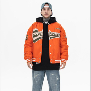 แจ็คเก็ตเลตเตอร์แมนผู้ชายสไตล์วาร์ซิตี้ ผ้าแคนวาสบอมเบอร์พัฟเฟอร์  ออกแบบเองได้ แฟชั่นสตรีทแวร์ฤดูใบไม้ร่วง - Product Image 1