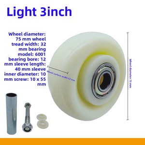 Roues pivotantes avec frein en TPR/Nylon de 3 à 8 pouces pour chariot à plateau, chariot à main, remorque - Product Image 4