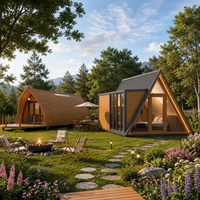 Villa de luxe en acier léger, maison modulaire préfabriquée, mobilier personnalisé, matériaux muraux, plan de circuit pour retraite en bord de lac