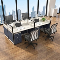 Office Cubicle Workstation Work Computer Desk Modern Wooden Employee Seat Partition Station Staff Table Furniture Set Wholesale