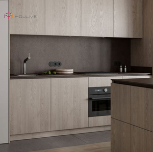 Armoires de <span class=keywords><strong>cuisine</strong></span> personnalisées en bois de couleur usine Menuiserie en mélamine personnalisée avec accessoires Évier Comptoir en marbre - Product Image 5