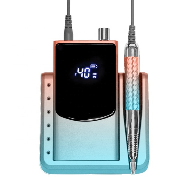New Strong Brushless 40000 Rpm Rechargeable Portable Professional 60w Electric Nail Drill Machine Cordless E File Nail Tools