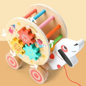 Thiết kế mới bé giáo dục đẩy Walker hình dạng động vật bánh khối xây dựng bằng gỗ kéo cùng xe đồ chơi cho trẻ em lứa tuổi 0-7 năm - Product Image 3