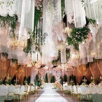 Décor à la maison tissu événement favorise plafond longues cordes rideau autres décorations de mariage