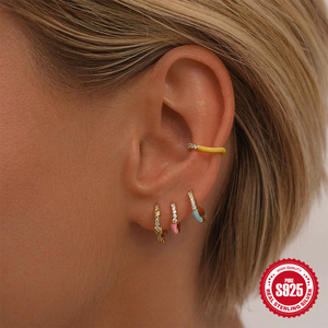 Pendientes de Plata de Ley 925 con Gotas de Aceite Irregulares, Pendientes de Verano para Mujer, Joyería de Color Ligera y de Lujo - Product Image 6