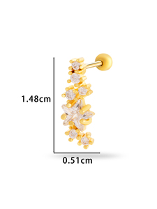 <span class=keywords><strong>Orecchino</strong></span> in Acciaio Inossidabile Placcato Oro 20g con Diamante per Piercing Helix Tragus Cartilagine per Donne - Product Image 6