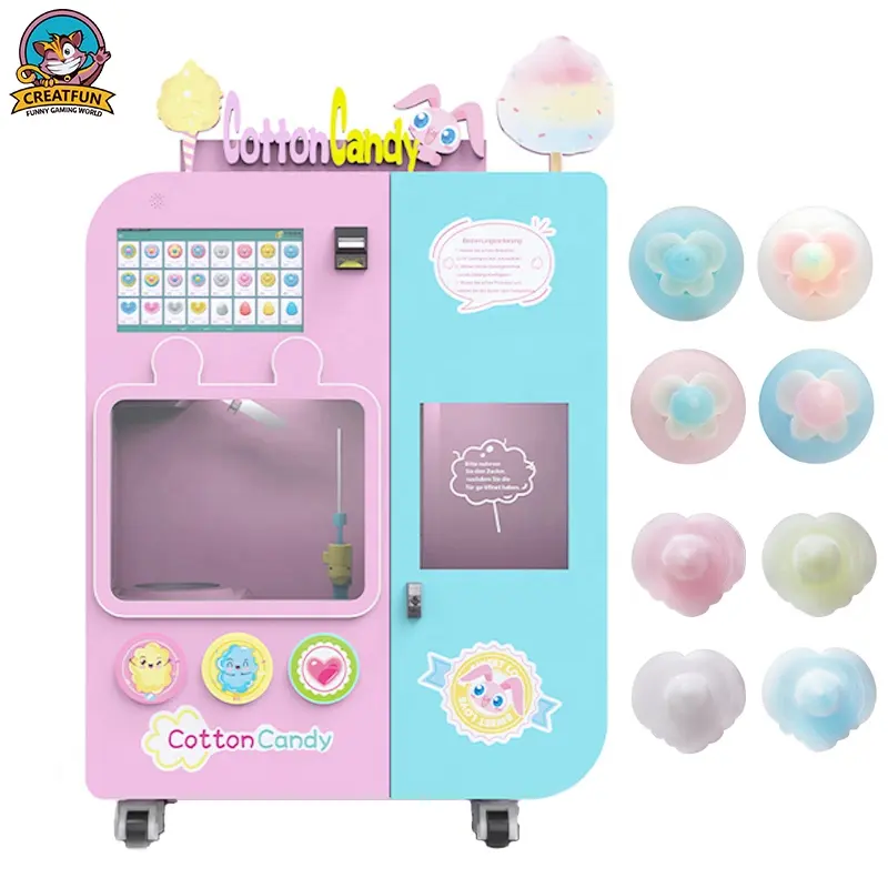 複数の支払方法自動販売機全自動綿菓子機キャンディーフロス製造機