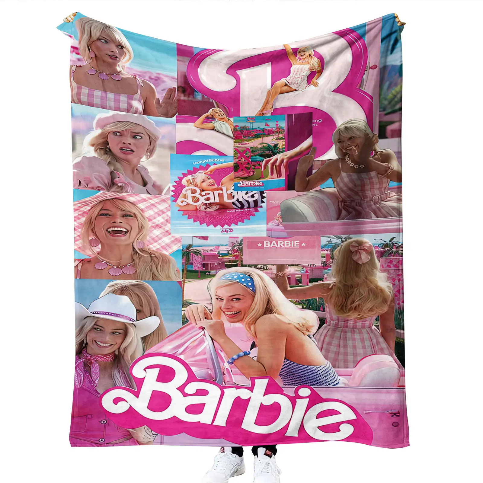 JM coperta In rilievo di nuovo Design di alta qualità bambola personalizzata Barbie Alphabet Pattern coperta vendita calda nel 2023 coperta In pile