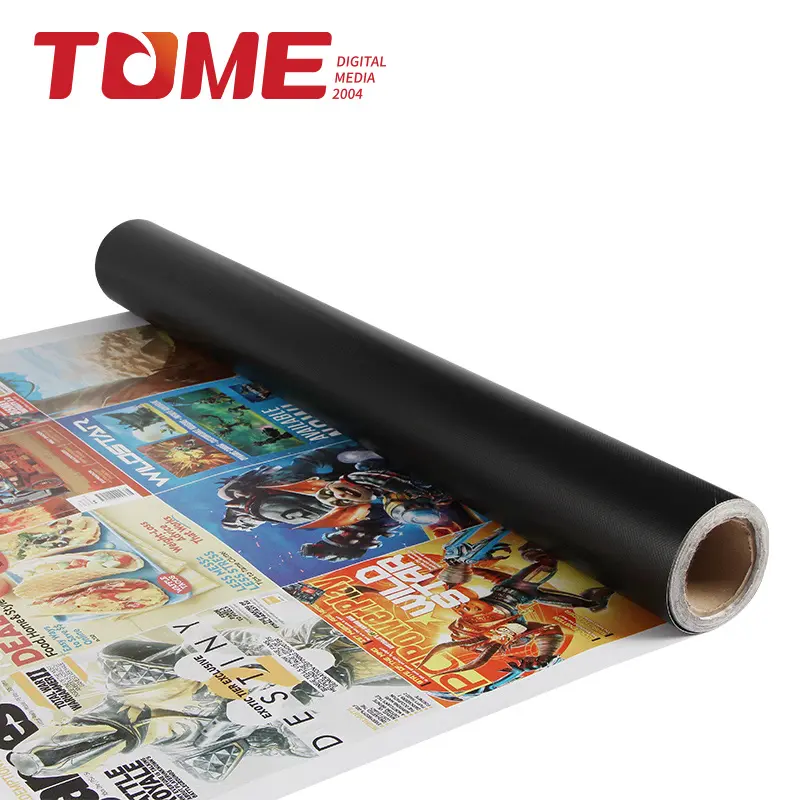 Stiker Spanduk Pvc Flex Roll 500D * 500D 9*9 440gsm Kain Cetak Iklan Dilapisi dengan Lampu Latar PVC Flex Banner