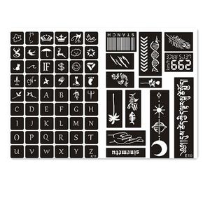 สติกเกอร์ตกแต่งลายสัก10หน้าพิมพ์ลายหมึกอิงค์เจ็ทแวววาวแผ่นติดเฮนน่าแผ่นลายฉลุแอร์บรัช - Product Image 5