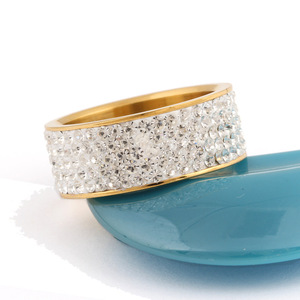 Anillos de Moda de 8MM con Cristales Engastados en Oro, Joyería Unisex para Fiestas - Product Image 1