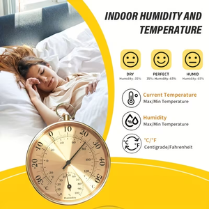 Termó<span class=keywords><strong>metro</strong></span> e Higró<span class=keywords><strong>metro</strong></span> de Interior de 4 Pulgadas, Medidor de Temperatura y Humedad para Hogar y Jardín, Sin Necesidad de Baterías - Product Image 4