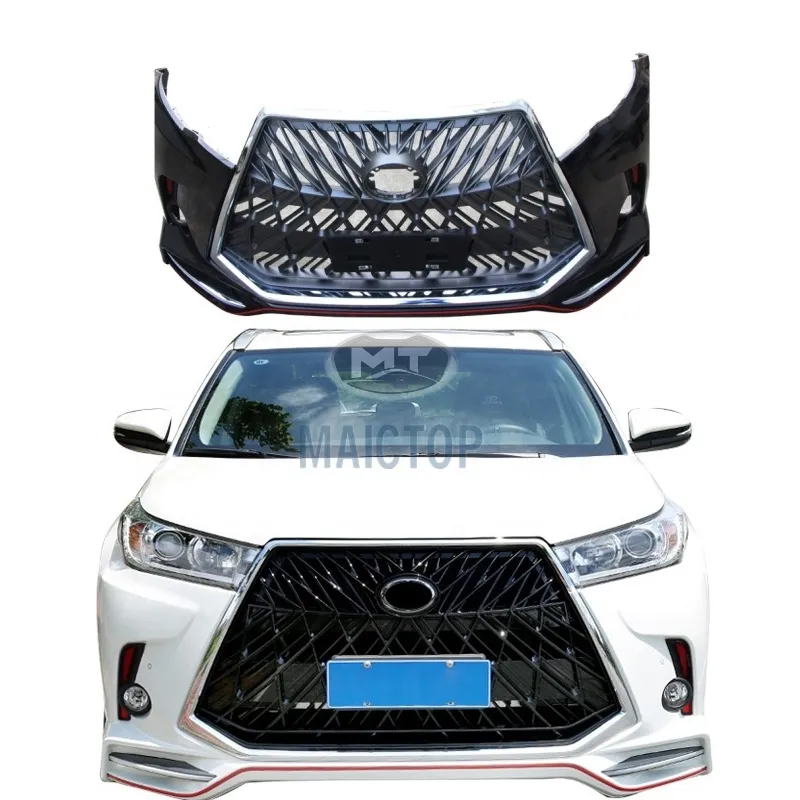MAICTOP Car Accessories New Conversion Bumper Bodykit For Highlander body kit 2015-2019 Upgrade to lx570 style
