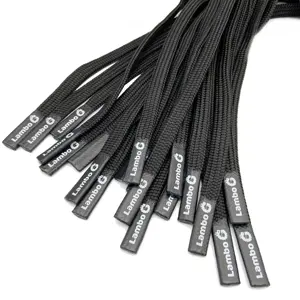 Wholesale Factory Price 100% Flat Drawcords Printed Drawcords with Silicone Ends