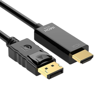 Câble audio et vidéo haute définition 4K DP avec connecteur plaqué or, gaine en PVC, compatible avec ordinateur portable, projecteur, HDTV, ordinateur