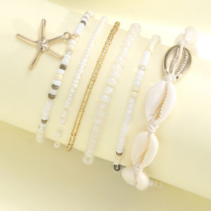 Mode été plage or coquille <span class=keywords><strong>chaîne</strong></span> perlée multicouche bracelets <span class=keywords><strong>de</strong></span> <span class=keywords><strong>cheville</strong></span> femmes Boho étoile <span class=keywords><strong>de</strong></span> mer <span class=keywords><strong>cheville</strong></span> Bracelets pieds nus bijoux pour cadeaux - Product Image 5