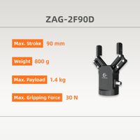 Pinza Robótica ZBDynamiX de 24v y 0.8kg Accionada por Servomotor, Motor de 0.75kw, Caja de Engranajes, PLC, Robot Humanoide, Cobot para Robots Colaborativos