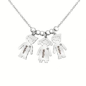 <b>Custom</b> Women's Cartoon Charms Beaded Stainless Steel Blank Engraved <b>Name</b> <b>Necklace</b> with <b>Custom</b> Logo Casual Sporty - Product Image 2