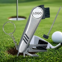 Outil de golf multifonction 6-en-1 personnalisé avec logo, comprenant stylo, couteau, brosse, clé à divots, marqueur de balle, en alliage de zinc – Cadeau idéal pour golfeurs