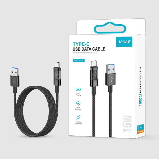Jiale USB a to Type C Fast Charging Data Cord Braided High Speed Super Fast Charging Cable for Cell Phone