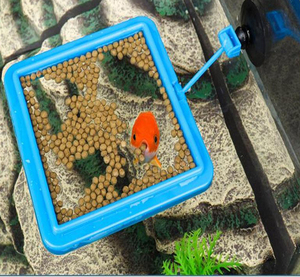 Acquario Fish Tank Floating Feeder Ring Square Round Blue Plastic Aquarium Fish Feeding Rings con ventose - Product Image 4