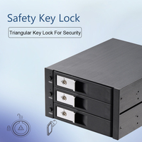 Rak Hard Drive Mobile Unestech Tanpa Tray, Aluminium 3 Bay 3.5 Inch SATA SAS Hot Swap Backplane