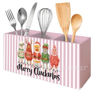 Wooden Christmas Storage Rack, Modern Minimalist Style, Home Kitchen Knife, Fork, Spoon Rack, <b>Makeup</b> Brush Storage <b>Box</b> - Product Image 5