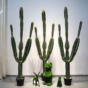 Gran <span class=keywords><strong>cactus</strong></span> verde árbol de plástico planta en maceta Micro arreglo de paisaje para decoración de interiores conjunto paisajismo - Product Image 3