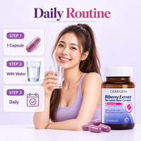 OEM ODM Extrait de Myrtille Lutéine Bêta-Carotène Vitamine E Capsules Nutrition Oculaire Quotidienne Compléments Alimentaires Marque Privée Vente en Gros