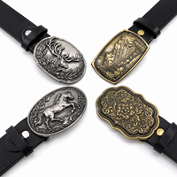 Boucle de ceinture en métal antique gravée étoile de shérif western OEM, style cuir noir pour homme, pour le rodéo