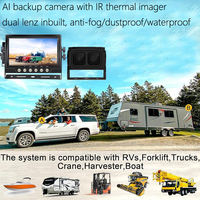 Kit de surveillance de caméra sans fil Système de sécurité pour voiture Caméra de recul 4CH Écran de 7 pouces MDVR BUS Truck RV Trailer Caméra de recul sans fil