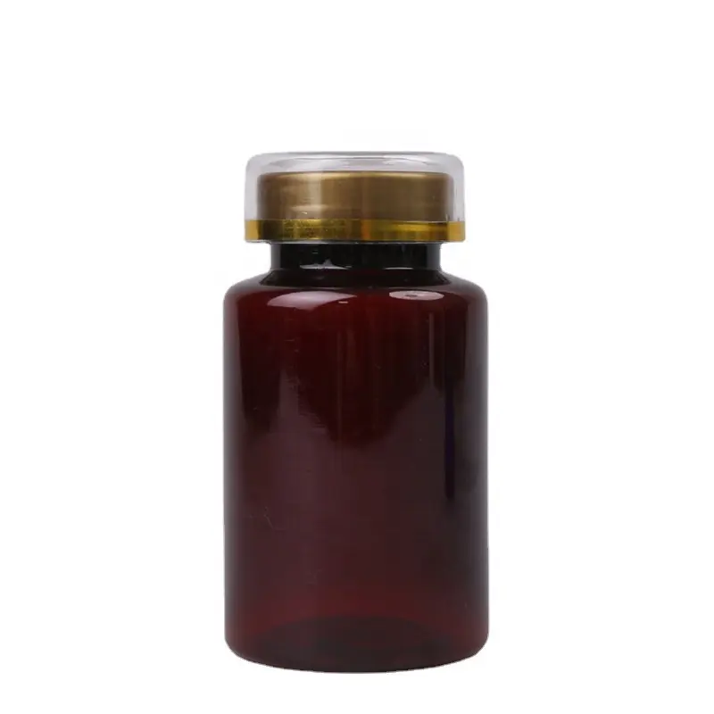 Plastik-Medizinbehälter Vitamin-Kapselflaschen 160-500ml bernsteinfarbene Pille-Flasche kundenspezifisches kleines PET/PE-Glas mit Siebdruck