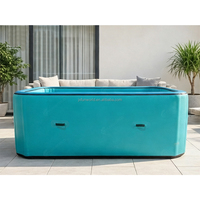 Piscine hors sol géante de 5 pieds de profondeur, pliable, gonflable, avec poignées, pour la natation en plein air