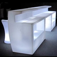 SHINESTONE Table de cocktail extérieure carrée avec LED Stage Light Cube Chair LED Bar Counter