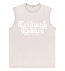 Chaleco Retro Oversize Lavado con Estampado Vintage de Letras Góticas Triumph Endure Star, Estilo Urbano, Venta al por Mayor desde Almacén de EE. UU. - Product Image 5