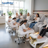Fauteuils de spa électriques de luxe modernes pour salon de manucure et pédicure, avec massage des épaules réglable et fonction bain à remous