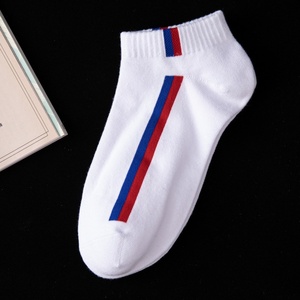 Cityboy vớ dài đến mắt cá chân cắt thấp phong cách trượt ván hợp thời trang cho nam & nữ sọc dọc dệt kim Chiều cao thể thao bằng cotton màu trắng - Product Image 6