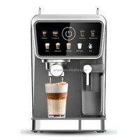 Machine à café expresso ANWELL 20 bars avec buse vapeur, écran tactile, semi-automatique, 1350W, réservoir 1,5L, distributeur